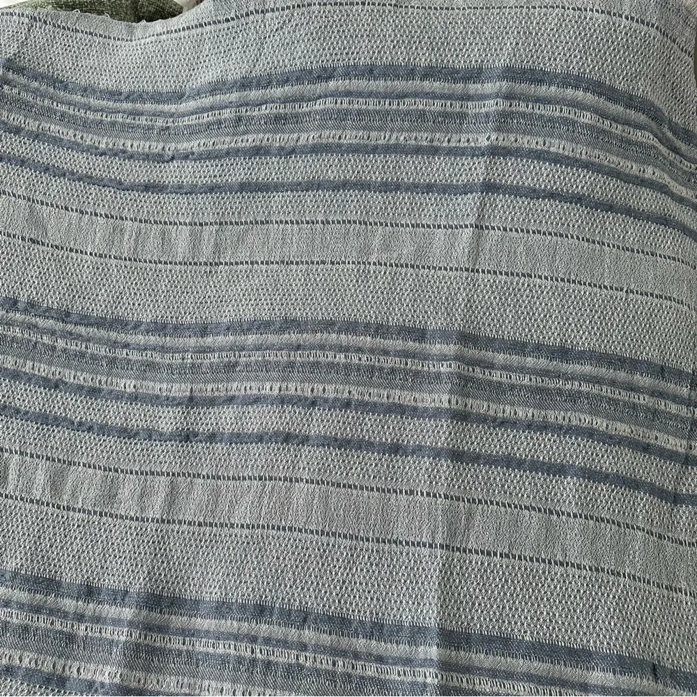 Hearth & Hand Magnolia Vintage Blue Textured Stripe Dobby Throw Blanket
